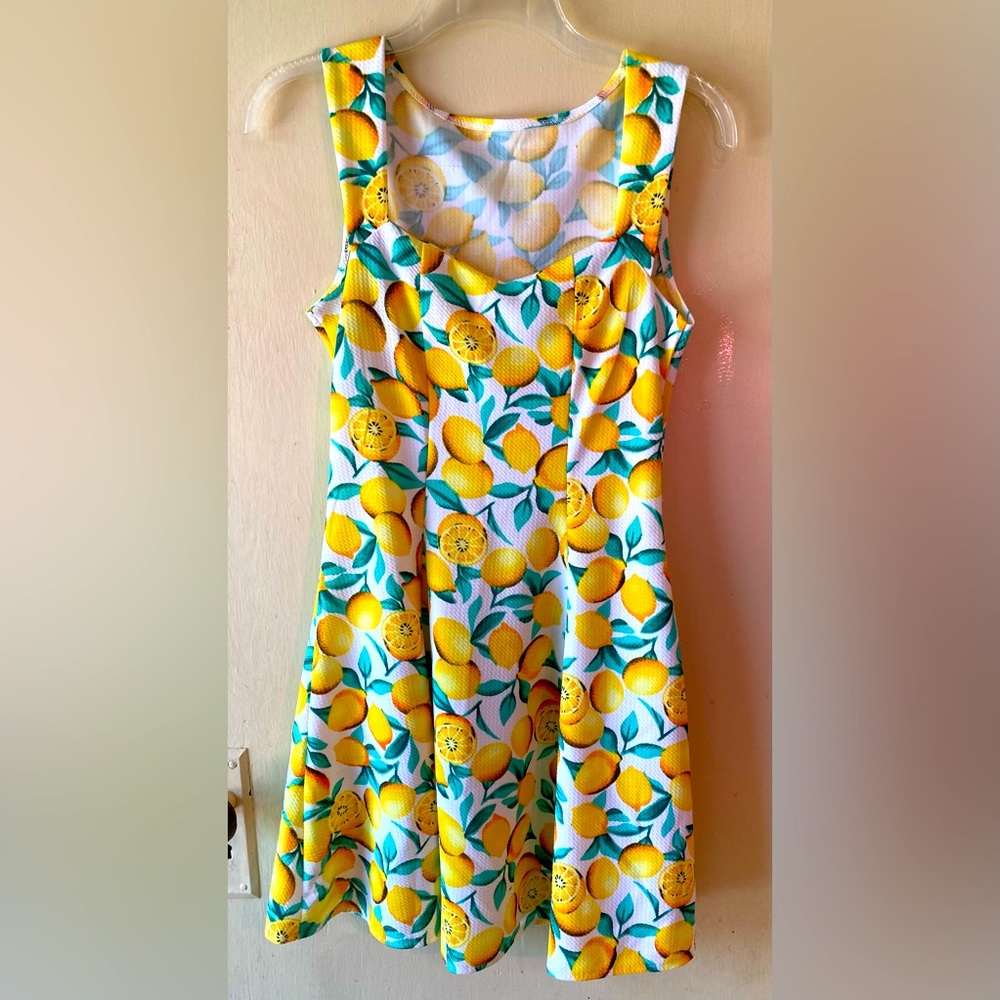 Lemon Dress - Sleeveless Square Neck Medium
